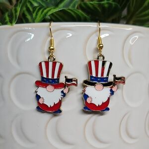 Patriotic Uncle Sam Gnome Earrings 🔥 AS IS PAIR🔥